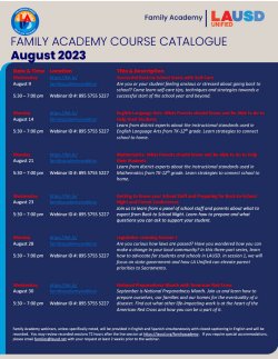 Family Course Catalogue